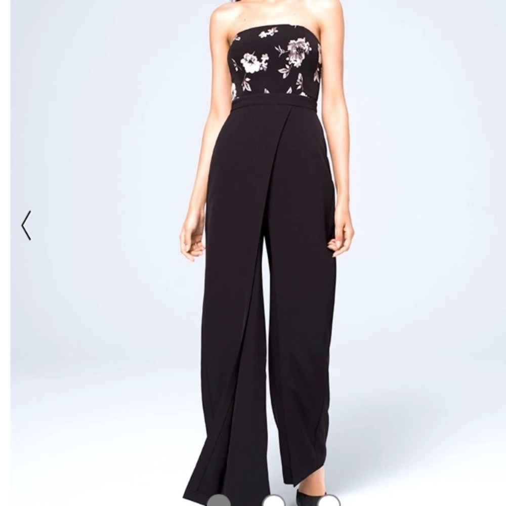 White House Black Market Formal black and floral jumpsuit